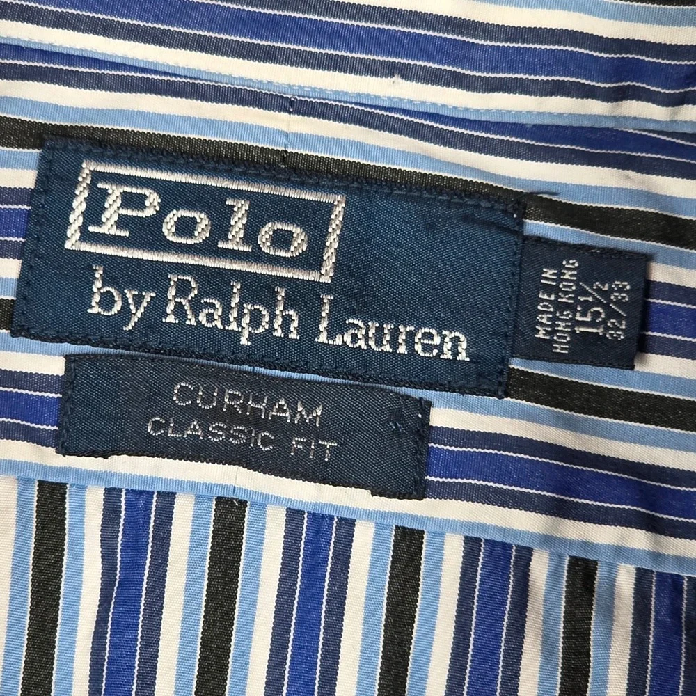 Polo Ralph Lauren Curham Classic Fit Button Down‎ Shirt Mens 15.5 Striped Cotton
